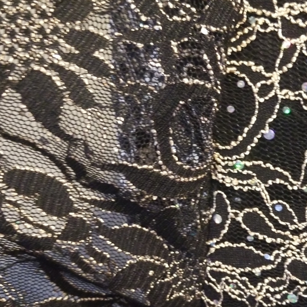 Dressbarn collection mesh top with satin collar - Picture 5 of 7